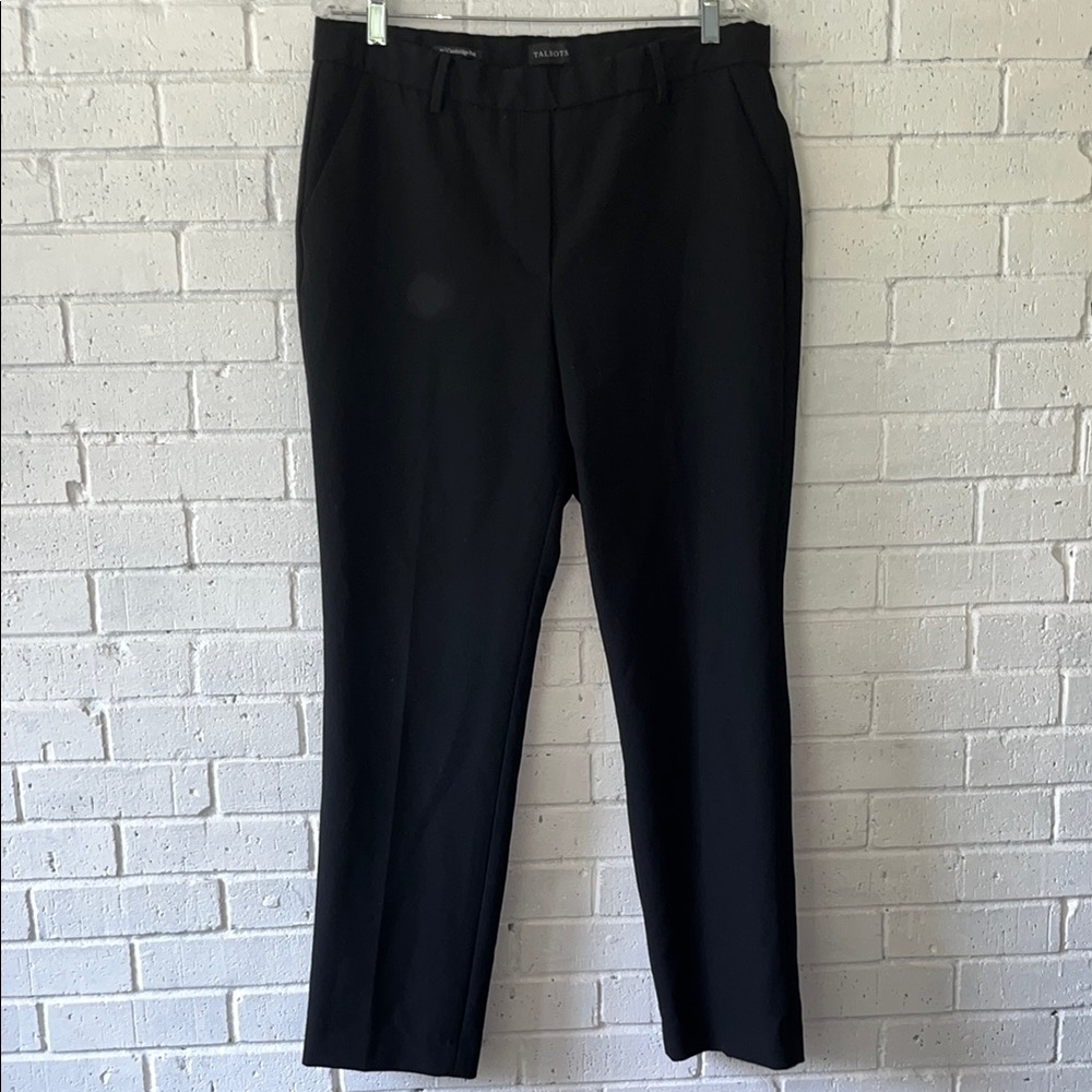 Talbots Cambridge Black Pants Sz 12 Straight Leg Stretch Pull On Sleek Versatile